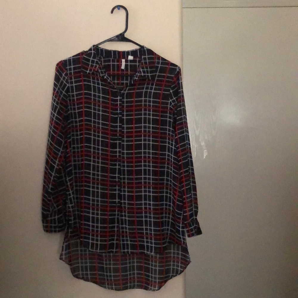 Sheer hi-low Cato blouse